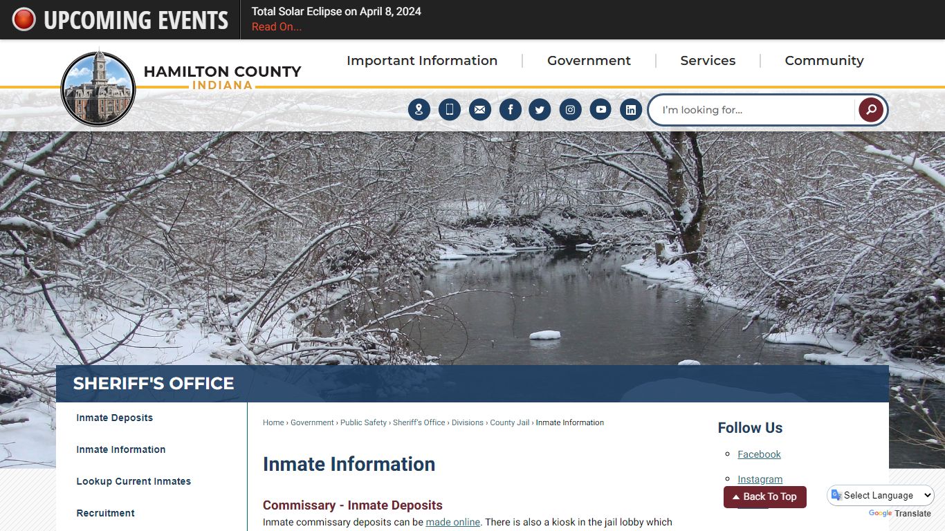 Inmate Information | Hamilton County, IN
