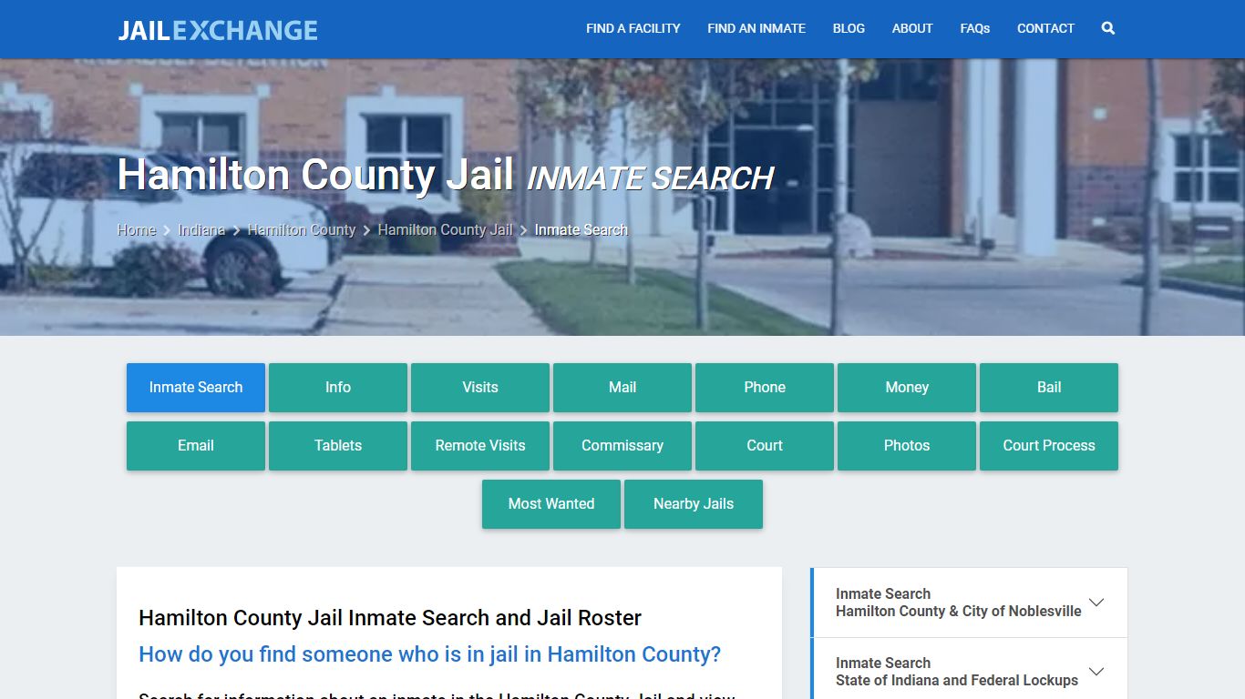 Inmate Search: Roster & Mugshots - Hamilton County Jail, IN